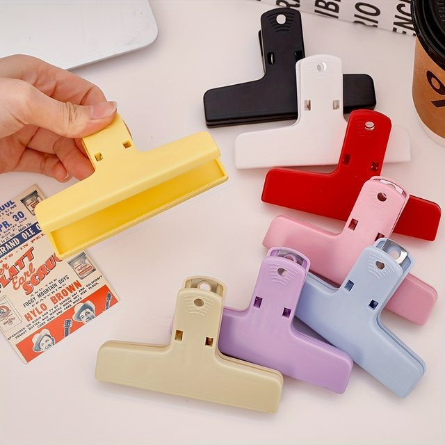 3 Stück Dokumentenklammern Foldback Clips in Pastellfarben aus Kunststoff mit langem Griff für Büro und Schule - Bild 1