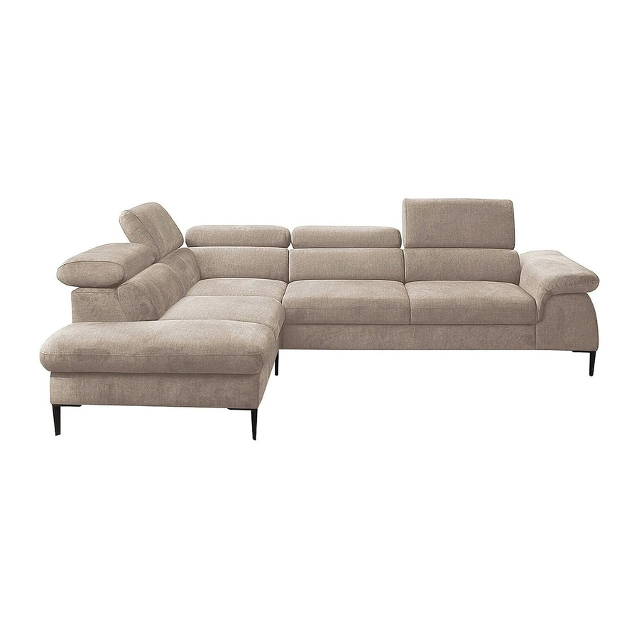 Pascal Morabito Schlafsofa Sepina in Beige mit Samtbezug und L-Form - Bild 2