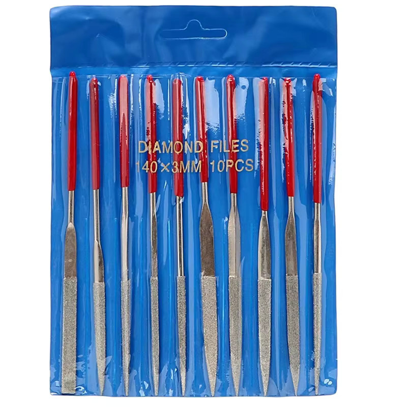 GHTYONG Diamantfeile Set 10 Stück mit Körnung 400 für Metall, Holz, Keramik, Glas und Stein, Maße: 3 x 140 mm - Bild 2
