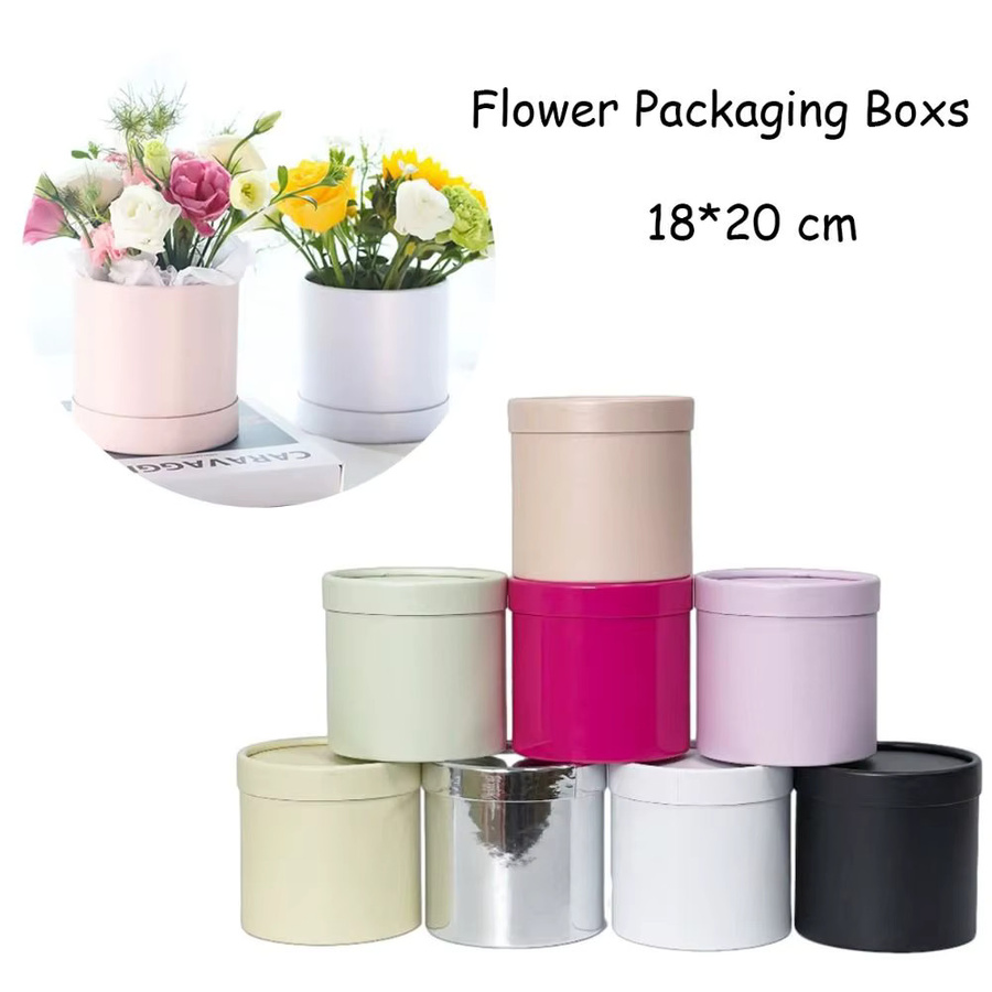 Beige Blumen-Geschenkbox aus Papier für Blumenarrangements und Aufbewahrung - Bild 1
