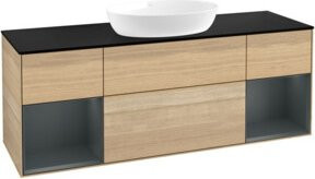 V&B Waschtischunterschrank Finion Wandbeleuchtung in Eiche lackiert, Breite: 160 cm, Höhe: 50,1 cm, Tiefe: 50,1 cm - Bild 1