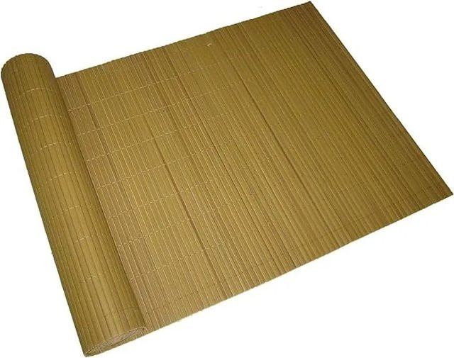 DELUKE Sichtschutzmatte ELMA aus PVC in Hellbraun mit Lamellenoptik, Breite: 90 cm, Länge: 1000 cm - Bild 1