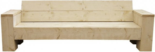 Sitzbank Bauholz aus Fichten-Gerüstbrettern in Grau im Vintage Look, Länge: 290 cm - Bild 1