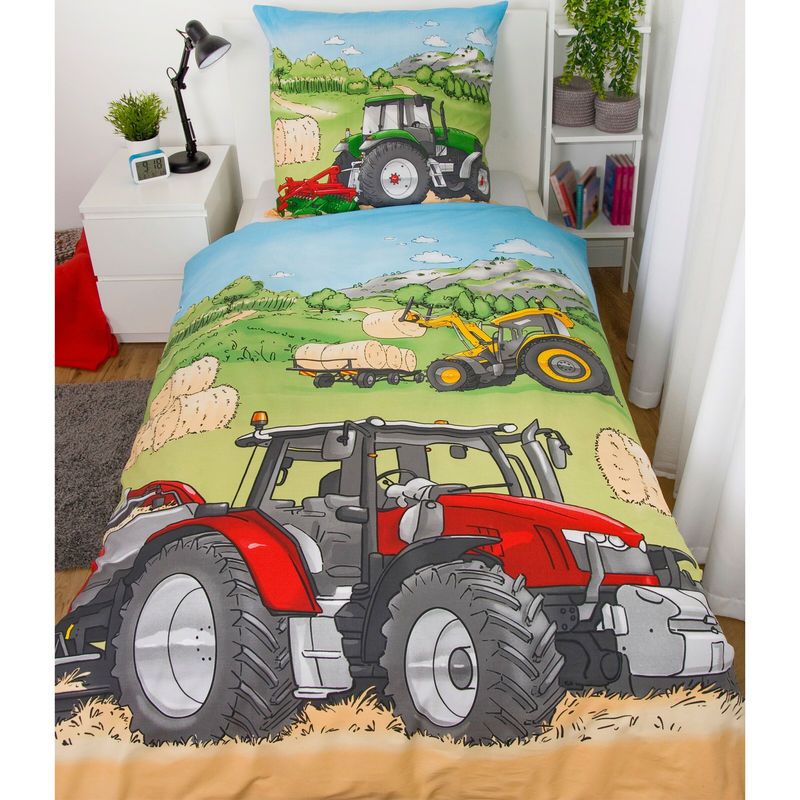 Herding Renforcé Bettwäsche Traktor Multicolor, Set aus Bettbezug und Kopfkissenbezug, B/H: 135 x 200 cm und B/H: 80 x 80 cm - Bild 2