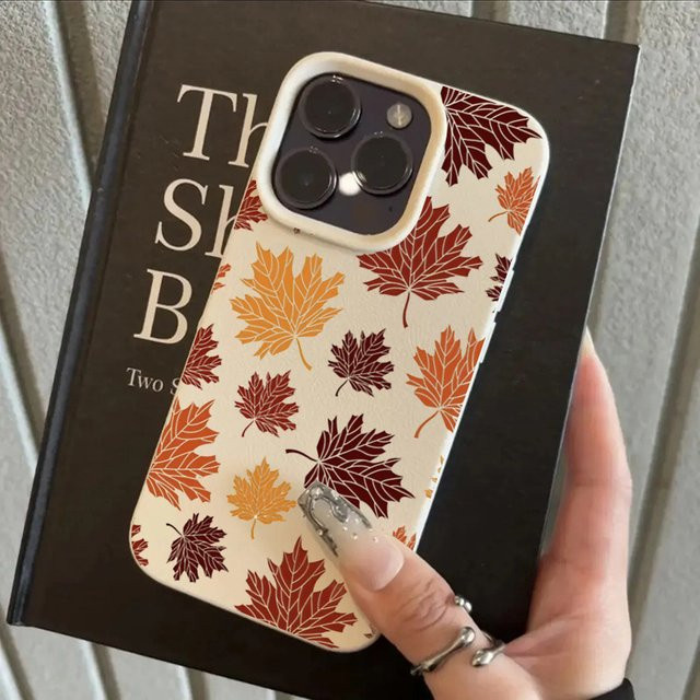 Stoßfeste Handyhülle mit Blattmuster in Bonbonfarben für iPhone 11 bis iPhone 17 Pro Max, Multicolor - Bild 1
