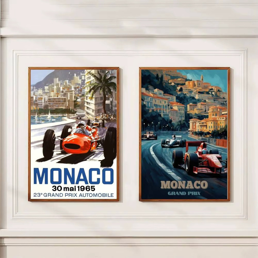 MINISO Vintage Monaco Prix F1 Racing Poster Aufkleber, wasserfest, mehrfarbig, 15 x 15 cm - Bild 4