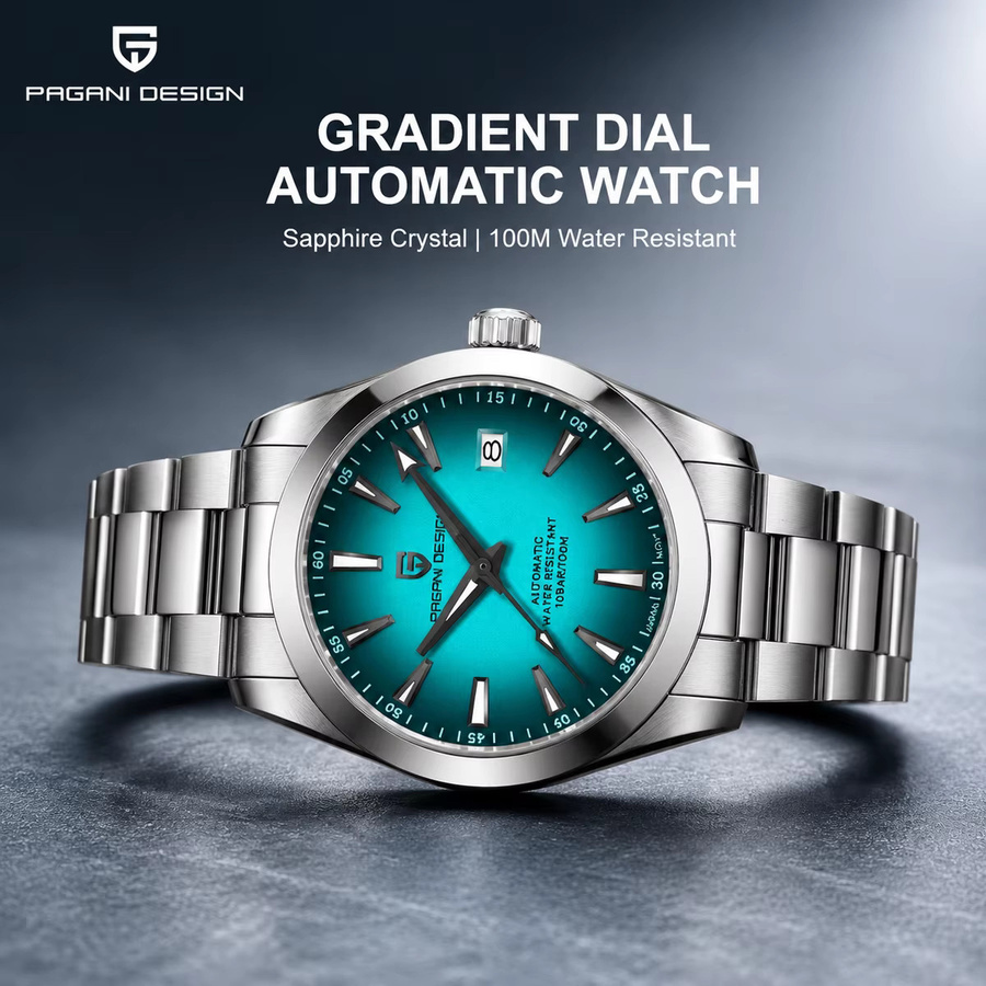 PAGANI DESIGN Automatik-Armbanduhr, Edelstahl, Blau, 40 mm, Herren - Bild 6