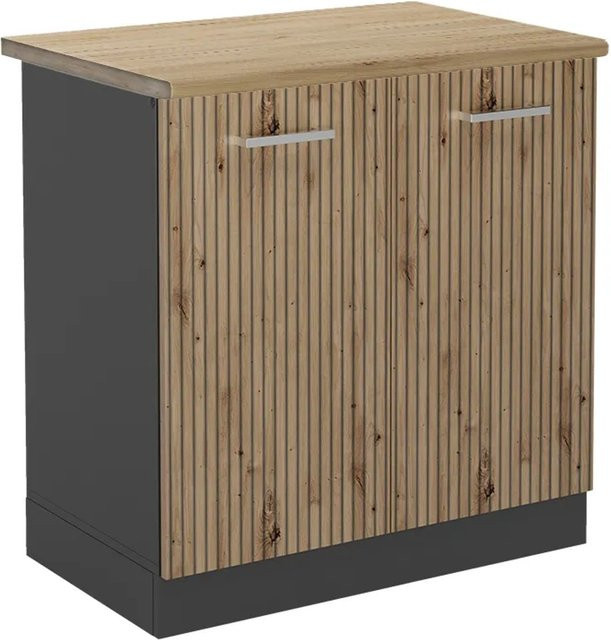 Vicco Spülenunterschrank R-Line in Artisan-Eiche und Anthrazit, B/T/H: 80 x 60 x 81,6 cm - Bild 1