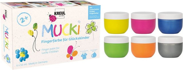 Kreul Kinder MUCKI Fingerfarbe Glückskinder Set Bunt / Mehrfarbig ab 2 Jahren - Bild 1