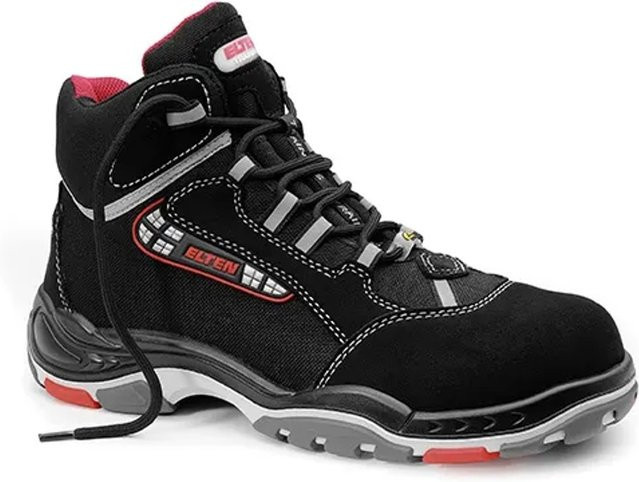 Elten Sicherheitsschnürstiefel Sander ESD S3 in Schwarz-Rot, Größe 43 - Bild 1