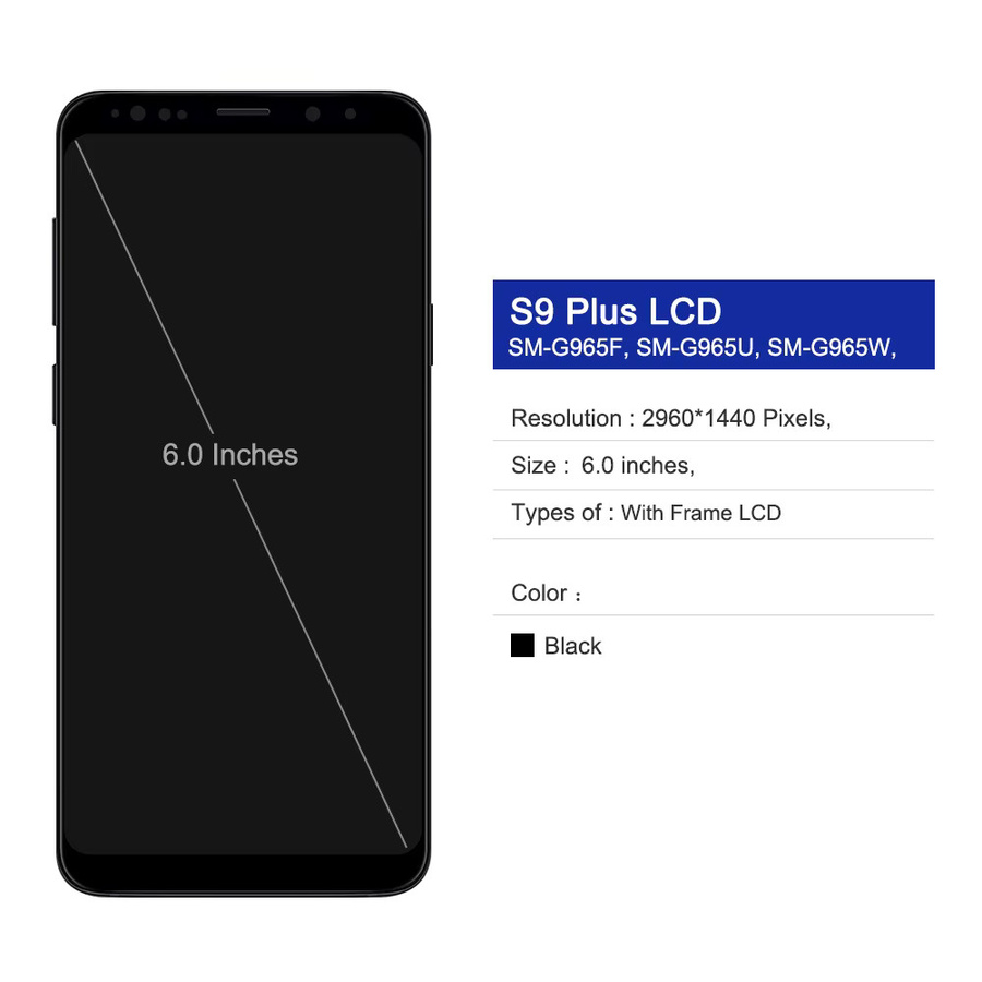 Samsung S9 Plus LCD Display mit Rahmen und Touchscreen Digitizer Ersatz für G965 G965F in Schwarz - Bild 2
