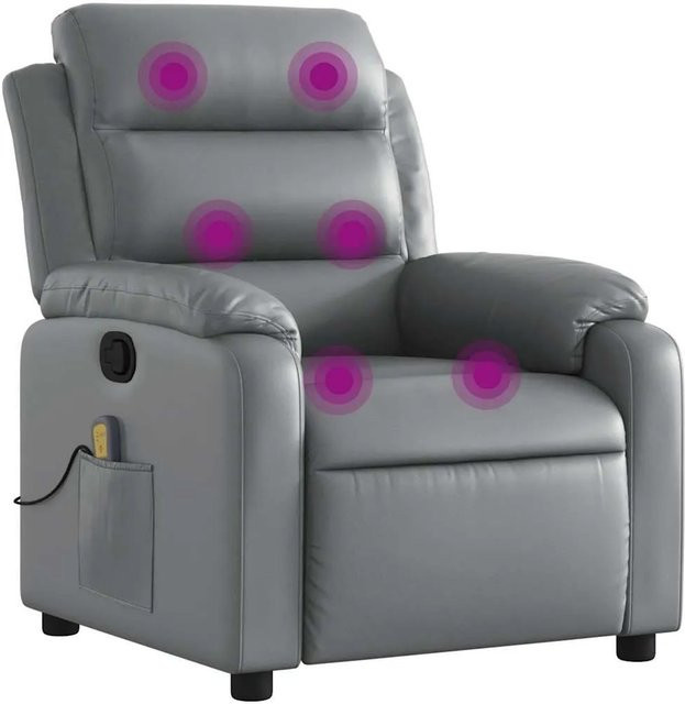 vidaXL Massagesessel in Grau aus Kunstleder mit Armlehnen - Bild 1