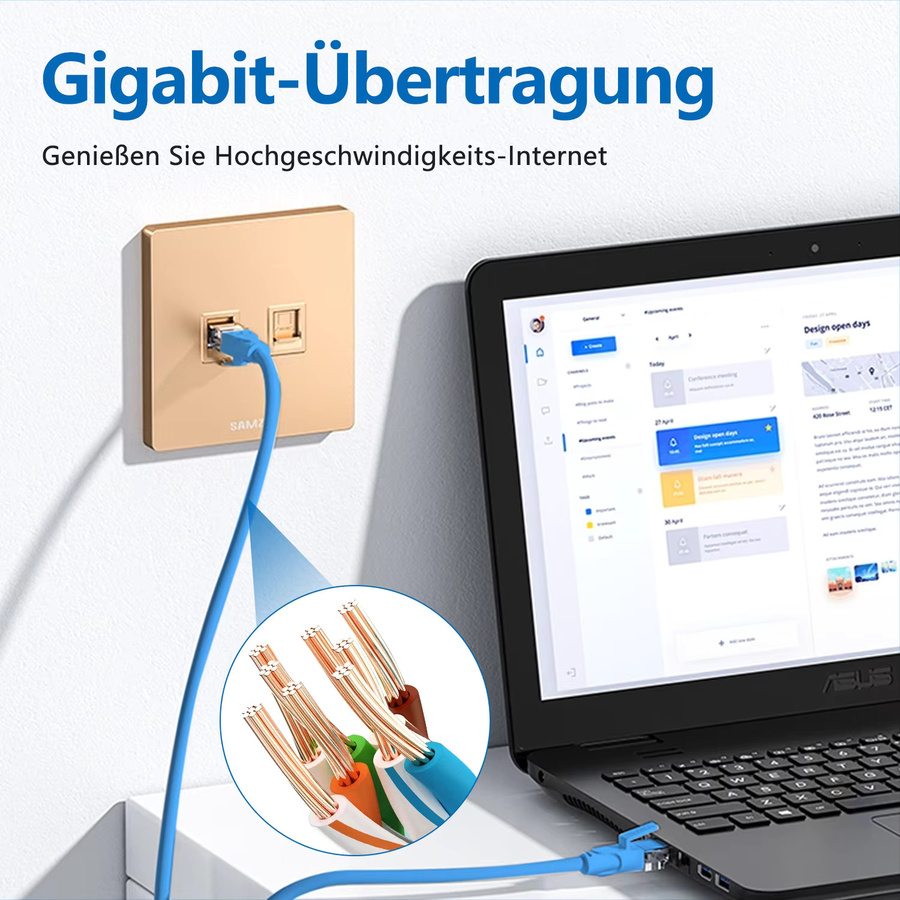 DBcable UTP Cat5e Patchkabel RJ45 Ethernet LAN-Kabel Grau - Bild 3