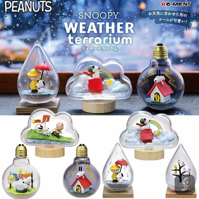 RE-MENT Snoopy Scene Miniatur Wetterflasche Blind Box mit Sammelfiguren als Anime Ornamente - Bild 1