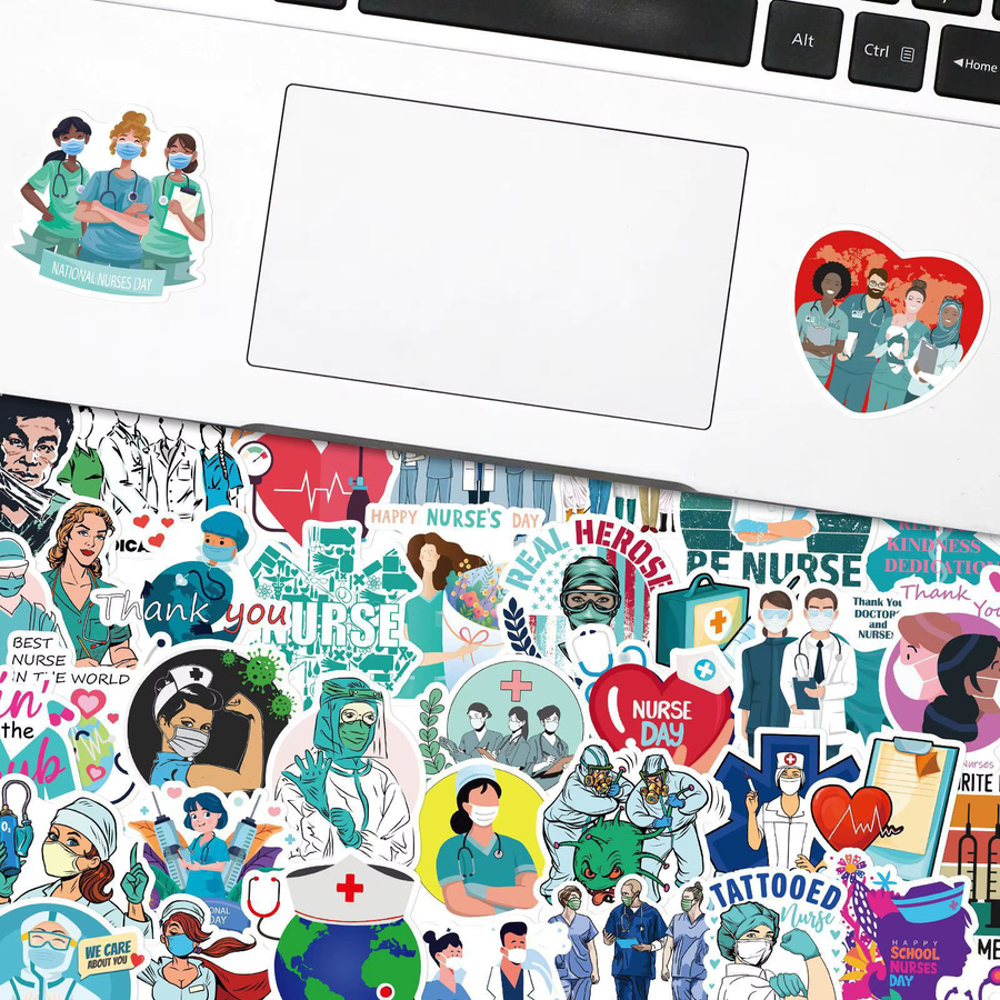 300 Stück Krankenschwester-Aufkleber in Multicolour, wasserfeste medizinische Sticker für DIY, Scrapbooking, Laptop und Dekoration - Bild 2