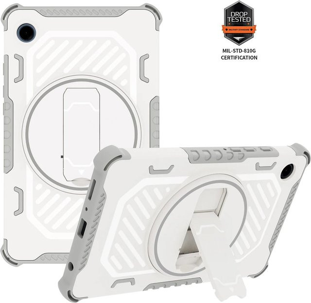 Samsung Tablet Hülle Case mit Ständer und Rückabdeckung für Galaxy Tab A9 Plus A9 8.7 A8 10.5 S7 S8 S9 FE Plus 12.4 in Weiß - Bild 1