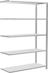 Schulte Anbauregal Steckregal MULTIplus150 mit 5 Fachböden und Kreuzstrebe, Farbe: Lichtgrau, B/T/H: 200 x 130 x 50 cm - Bild 1