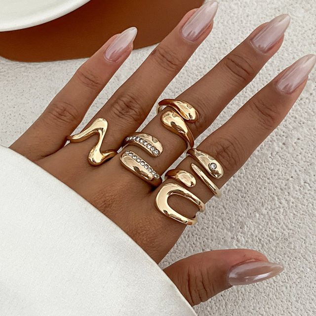 Ingemark Ringe Set, Vintage, Gold, Kristall, Unisex - Bild 1