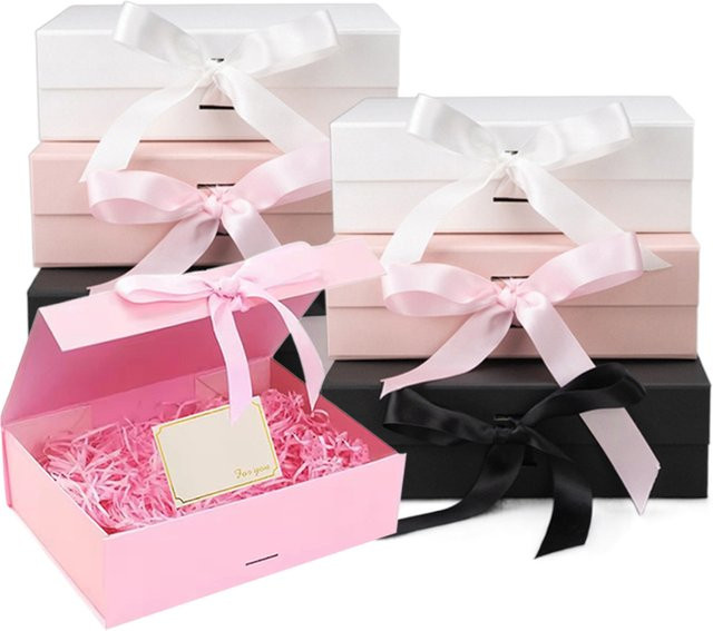 Magnetisches Geschenkbox-Set mit Grußkarten und Dekoration in Schwarz, Rosa und Weiß von TMZ - Bild 1
