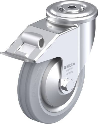 Blickle Lenkrolle LER-VE 150R-FI-SG-FA mit Feststeller in Silber und Grau, Rad-Durchmesser: 150 mm, Tragfähigkeit: 135 kg - Bild 1