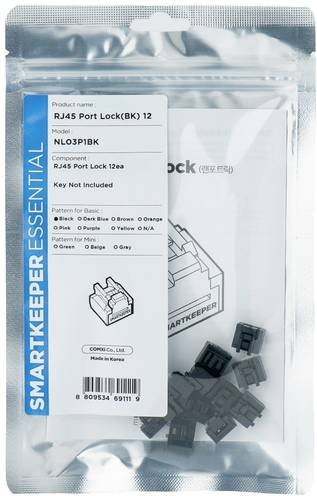 Smartkeeper RJ45 LAN Port Schloss NL03P1BK Schwarz für Ethernet/LAN - Bild 1