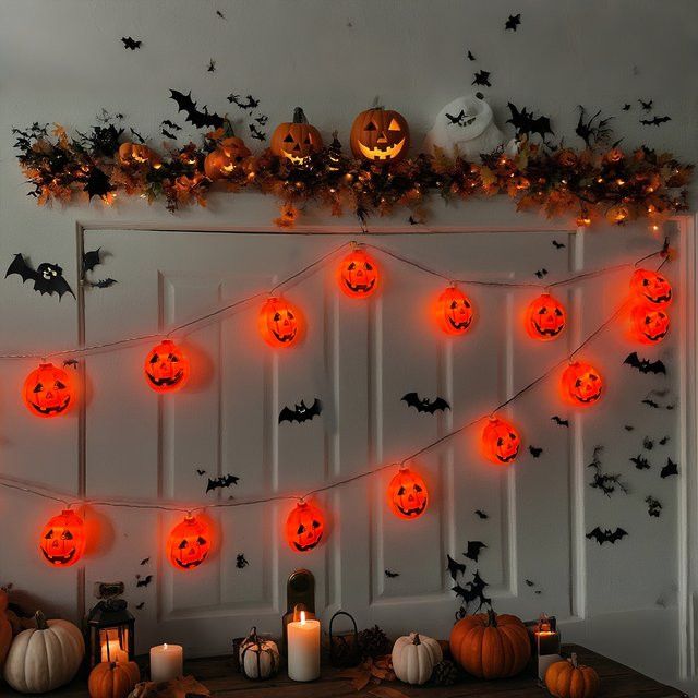Peach Forest LED Halloween Kürbis Lichterkette mit 10 LEDs batteriebetrieben für Dekoration in Haus und Garten - Bild 1