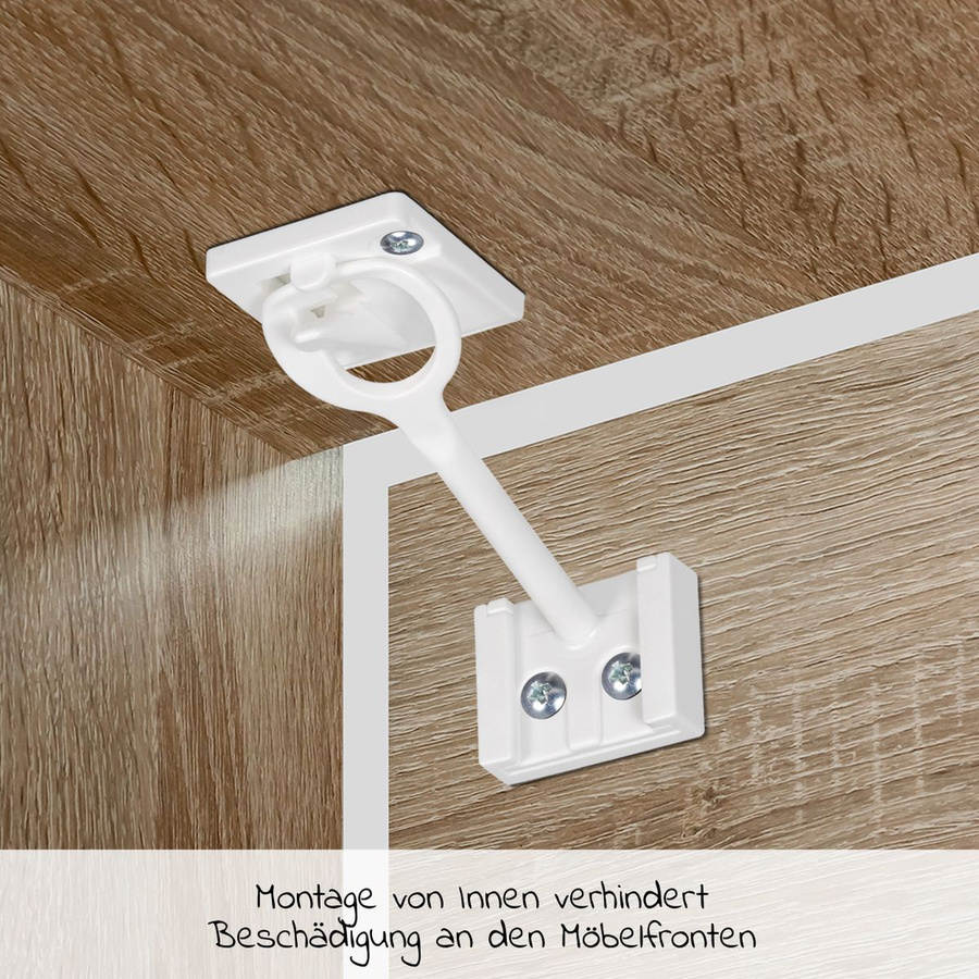 Reer Schubladen- und Schranksicherung mit Montagehilfe, 8er Pack, Weiß - Bild 2