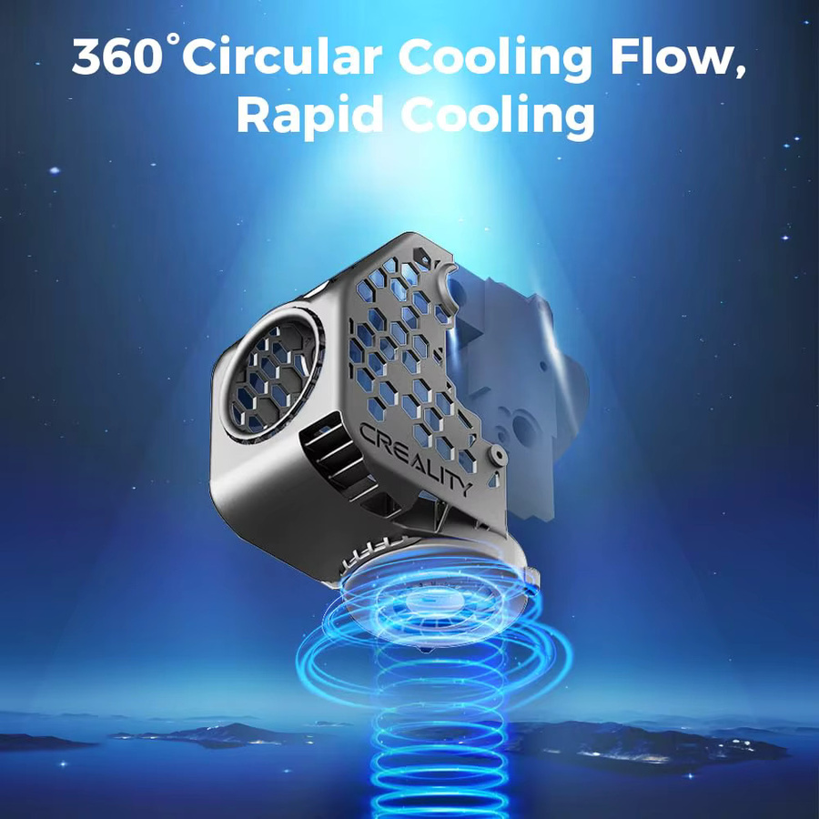 Creality BEN2C NAUTILUS K1 MAX Lüfterkanal, aktualisierter 360° runder Kühlflüfterkanal für K1 Max, K1C und K1 SE 3D-Drucker, Schwarz - Bild 2