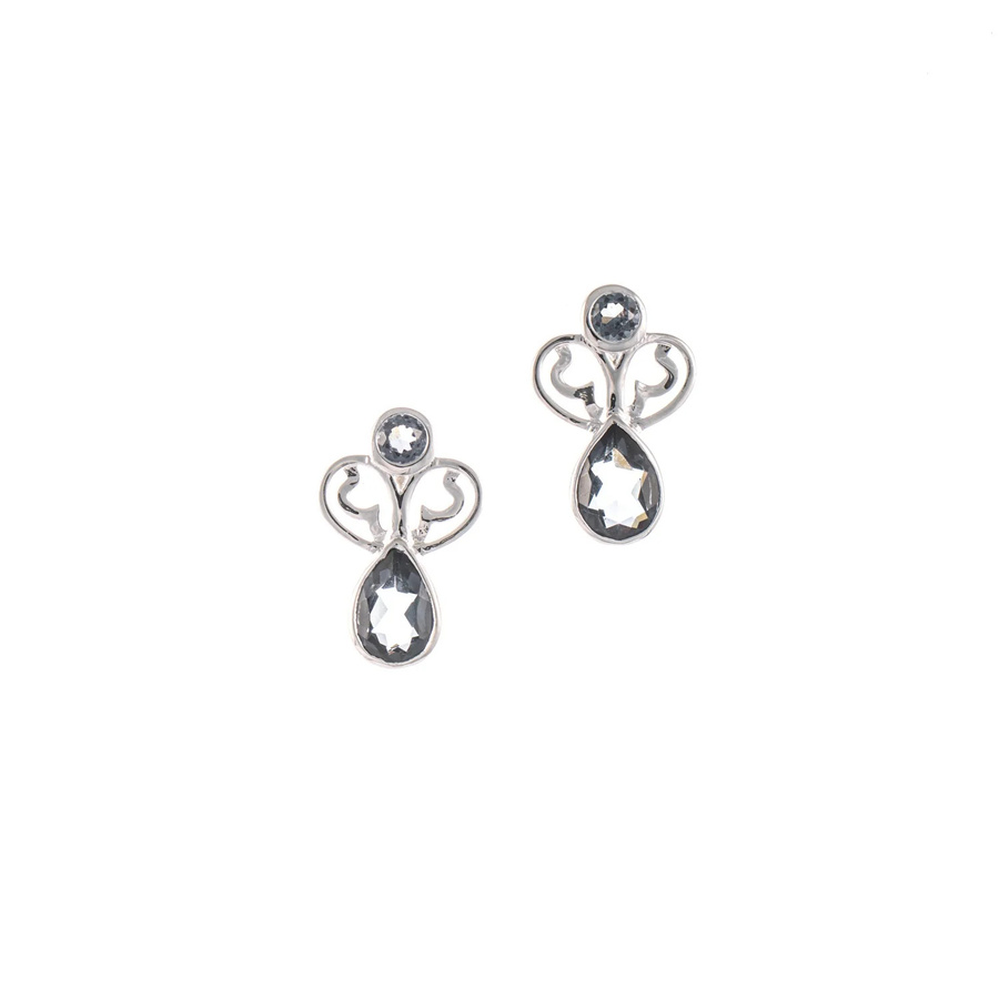 Ohrstecker 925 Silber, Zirkonia, anthrazit, Damen - Bild 1