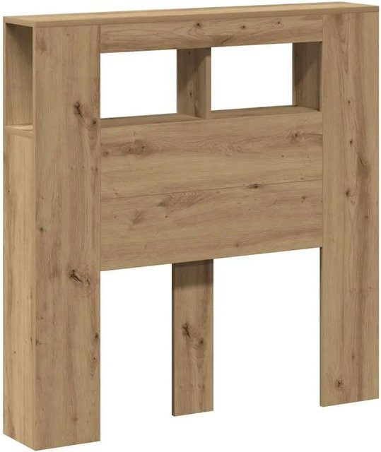 vidaXL LED-Kopfteil Artisan-Eiche in Braun mit integrierter Beleuchtung und USB-Ladeport, B/H/T: 100 x 103,5 x 18,5 cm - Bild 1