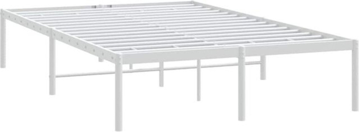 Vidaxl Metallbett aus Stahl in Weiß, klassisch und minimalistisch, B/T/H: 135 x 190 cm - Bild 1