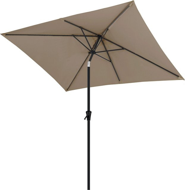 Sekey Kurbelschirm Sonnenschirm mit Aluminium Mast und Polyester Bespannung in Taupe oder Beige, B/T/H: 300 x 200 x 248 cm, UPF 50+ - Bild 1
