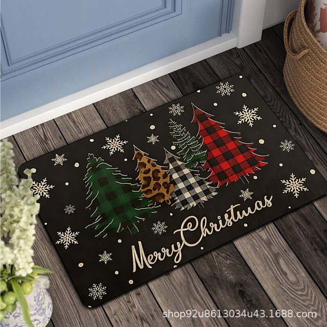 VIKAMA Weihnachtsteppich mit Cartoon-Design, bunte Bodenmatte für die Heimdekoration, B/B/H: 60,0 x 40,0 x 1,0 cm - Bild 1
