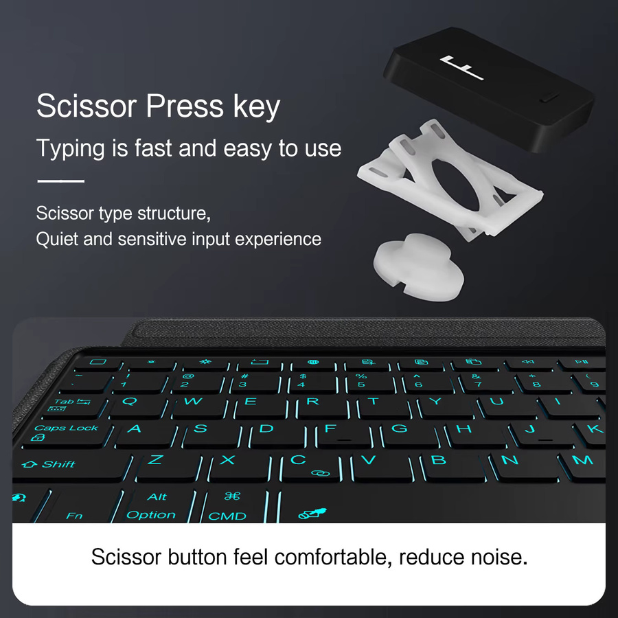 AJIUYU Magische Tastatur mit Touchpad und Hintergrundbeleuchtung für iPad Pro 13 M4 M5 sowie iPad Pro 11 M4 M5, abnehmbare Schutzhülle, Schwarz - Bild 4