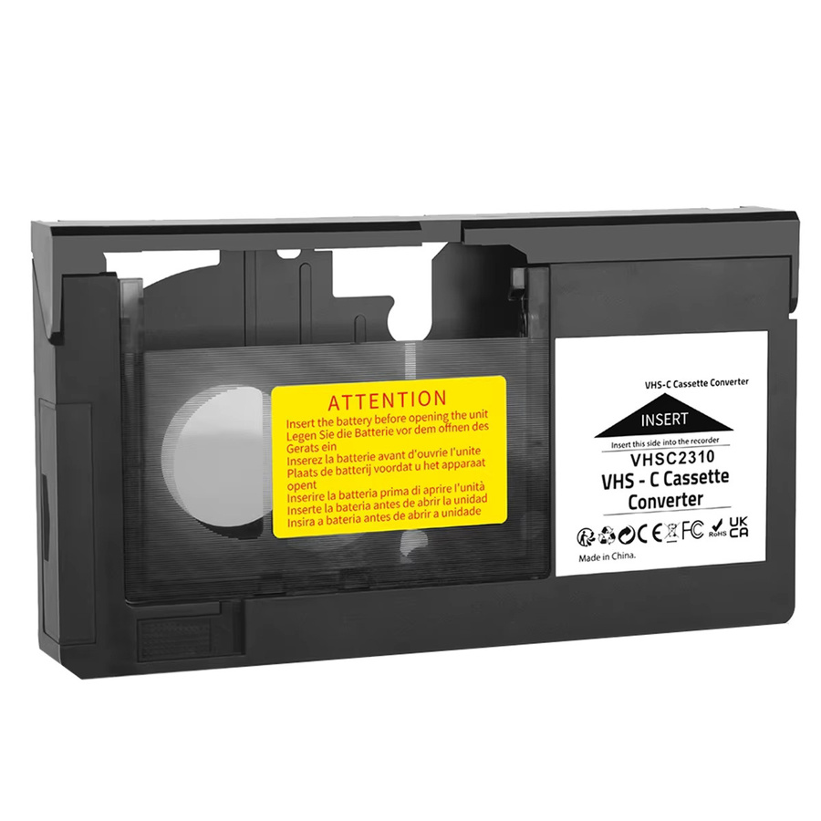 HFES VHS-C Kassettenkonverter für JVC, RCA und Panasonic, VHS zu VHSC SVHS-C Kassettenadapter, Schwarz - Bild 2