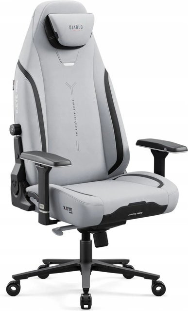 DIABLO CHAIRS Ergonomischer Gamingstuhl X-Eye Prime aus Stoff mit magnetischer Kopfstütze Nightwolf Moon Grau - Bild 1