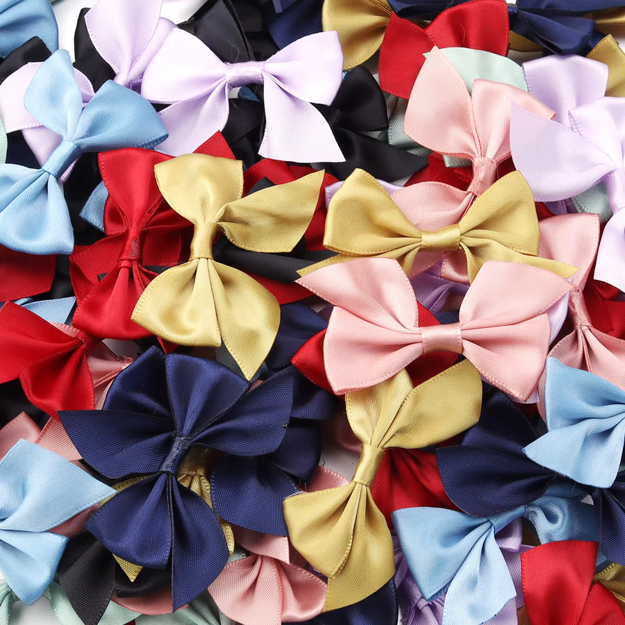 20 Stück bunte Polyester Satin Schleifen für DIY Dekoration, Größe: 4 x 7 cm - Bild 4