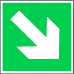 SafetyMarking Fluchtwegschild Folie mit Pfeil aufwärts/abwärts langnachleuchtend, B: 20 cm, H: 20 cm - Bild 1