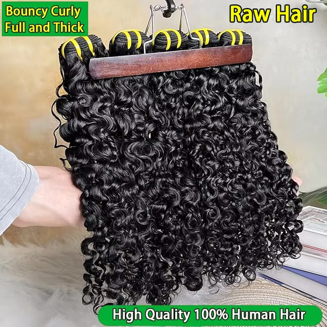 DEENTOSHAIR Echthaar-Extensions, Burmesisches Lockiges Echthaar, Damen, Farbe 1B - Bild 1
