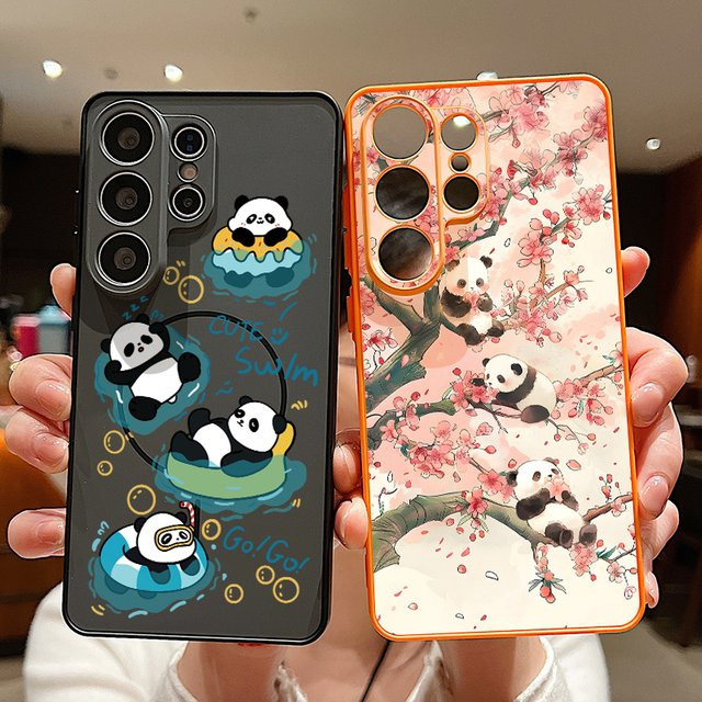 Magnetische Handyhülle mit Panda-Muster für Samsung Galaxy S26 S25 S24 S23 FE A55 A54 A36 A16 5G in Schwarz und Multicolour - Bild 1