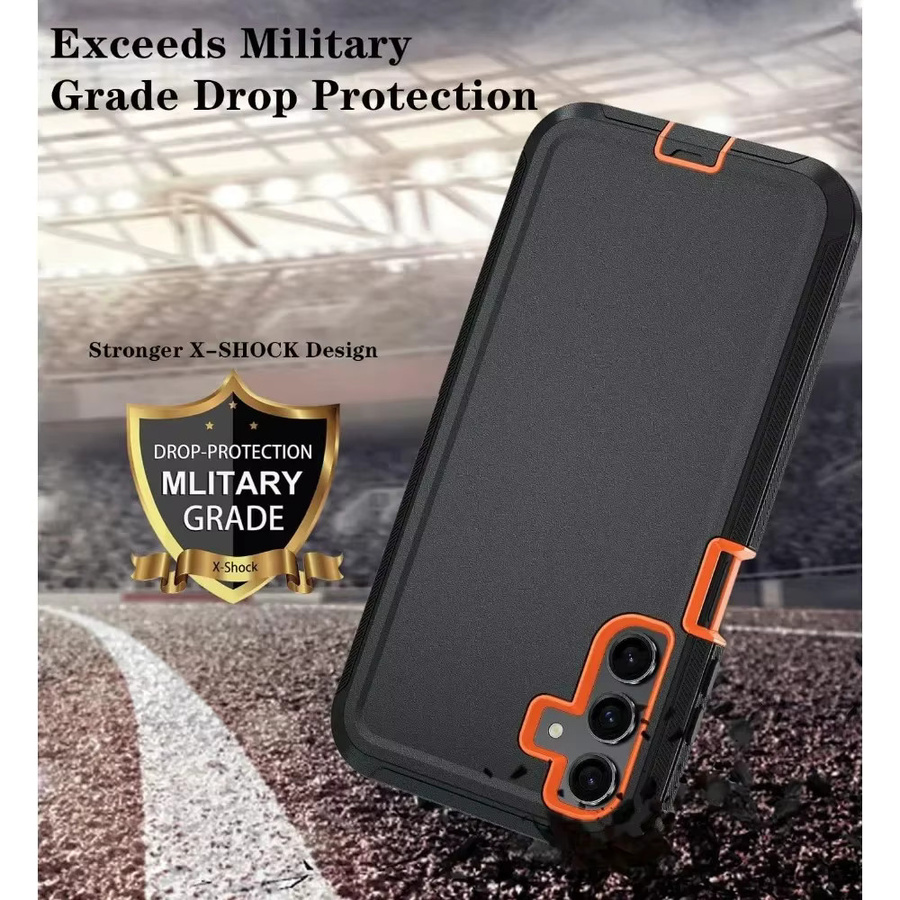 Robuste 3-lagige Hybrid-Schutzhülle für Samsung Galaxy A-Serie in Schwarz und Rot - Bild 3
