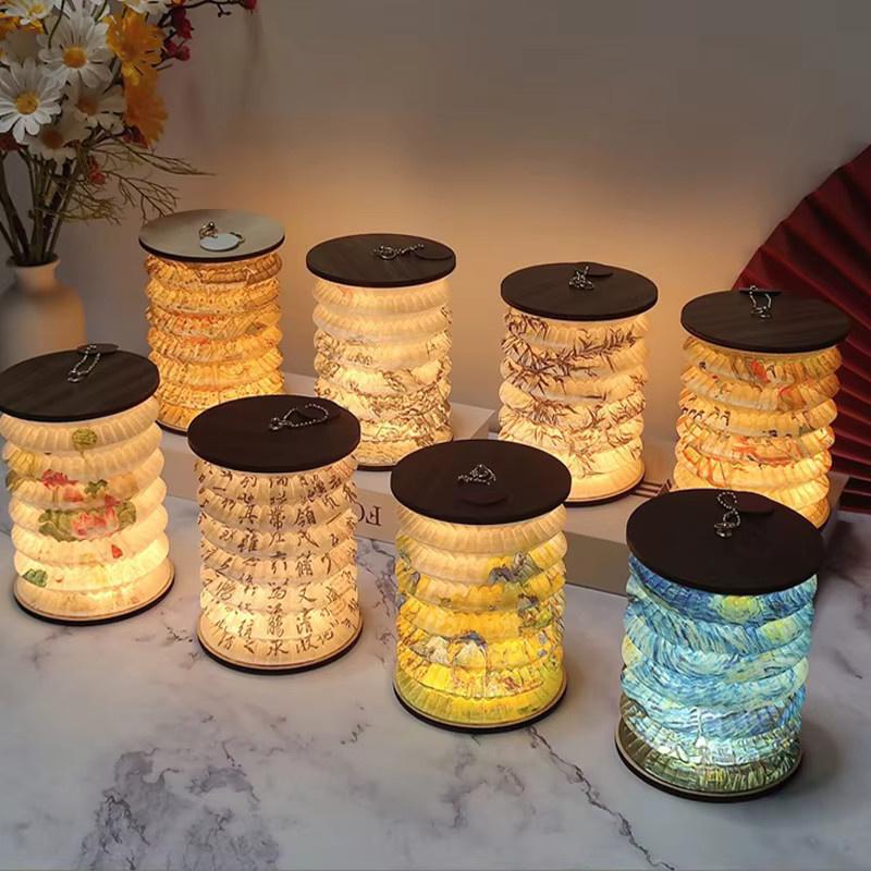 Lyfs LED Buchlampe im japanischen Stil, faltbare USB Nachtlicht-Laterne in Mehrfarben mit warmweißem Licht - Bild 2