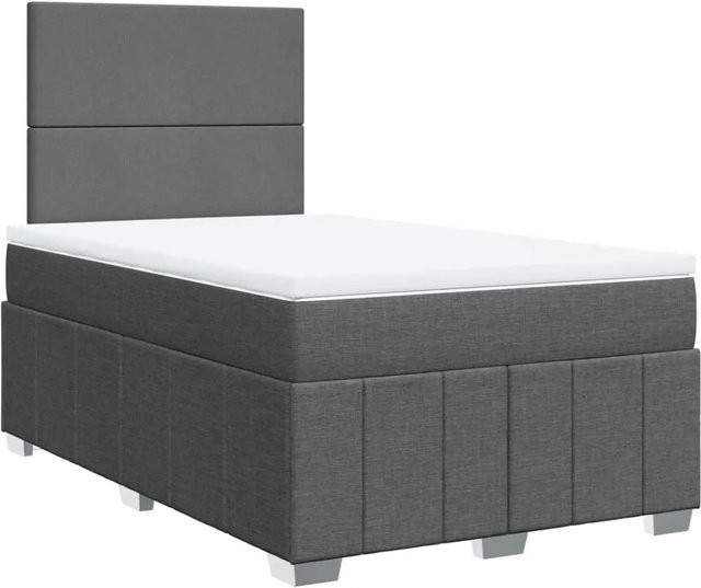 vidaXL Boxspringbett mit Matratze Dunkelgrau B/B: 120 x 190 cm - Bild 1