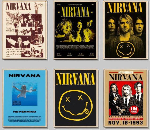 Vintage Poster Kayou Band Smile-N-NirvanaeS-S in Gelb mit Typografie und Grafik für deine Wanddekoration - Bild 1