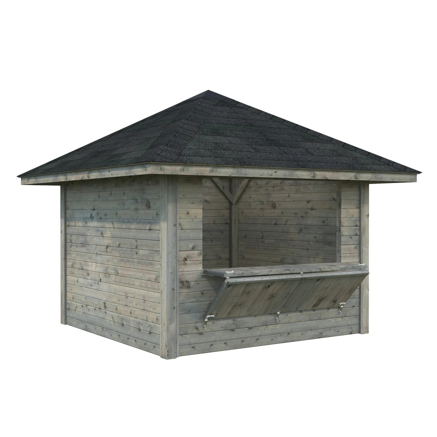 Marktstand Palmako Bianca Set 104 aus Fichtenholz in Grau mit Pyramidendach, B/T/H: 300 x 300 x 319 cm - Bild 2