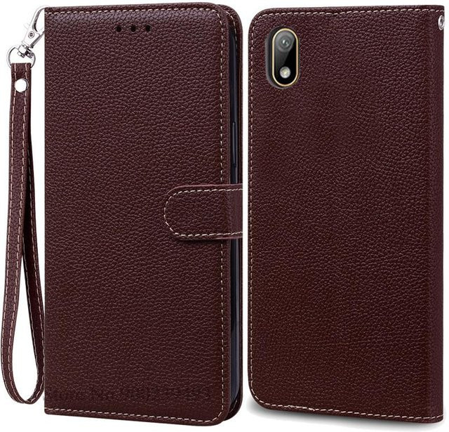 Lederhülle Flip Brieftasche für Huawei Y5 2019 in Braun (Modelle AMN-LX9, AMN-LX1, AMN-LX2, AMN-LX3) - Bild 1