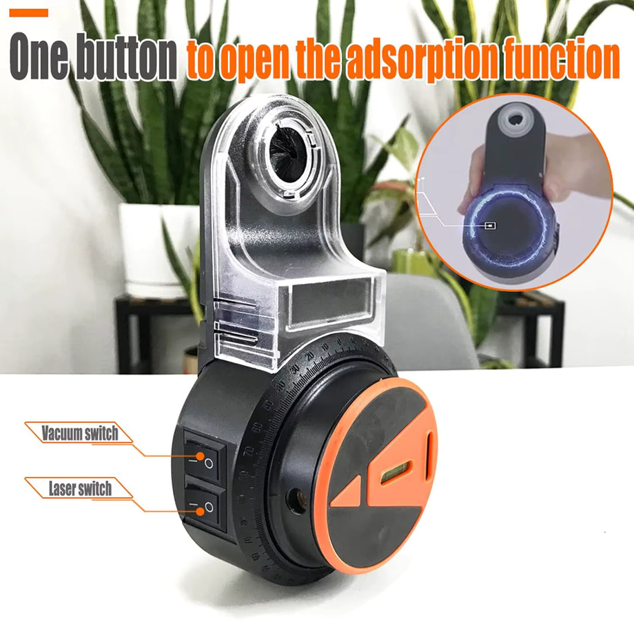 NIUXIANG 2-in-1 Bohrstaubsammler und 360 Grad Laser Level in Schwarz - Bild 2