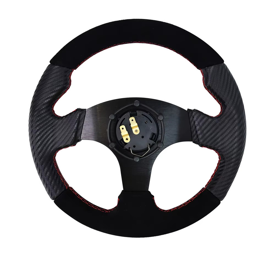 TIYPEOR Drift-Lenkrad aus Wildleder in Schwarz, 11 Zoll Sportlenkrad für Modifikationen mit 5mm Halterung - Bild 4