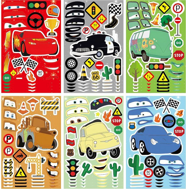 Disney Lightning McQueen Make a Face Puzzle-Aufkleber, 6/12 Blätter - Bild 1
