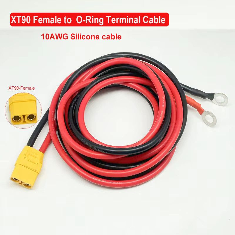 bytebattle XT90 zu O-Ring Verbindungskabel aus 10 AWG Silikondraht für Lithium-Polymer-Batterien, Länge: 1 m bis 10 m - Bild 2